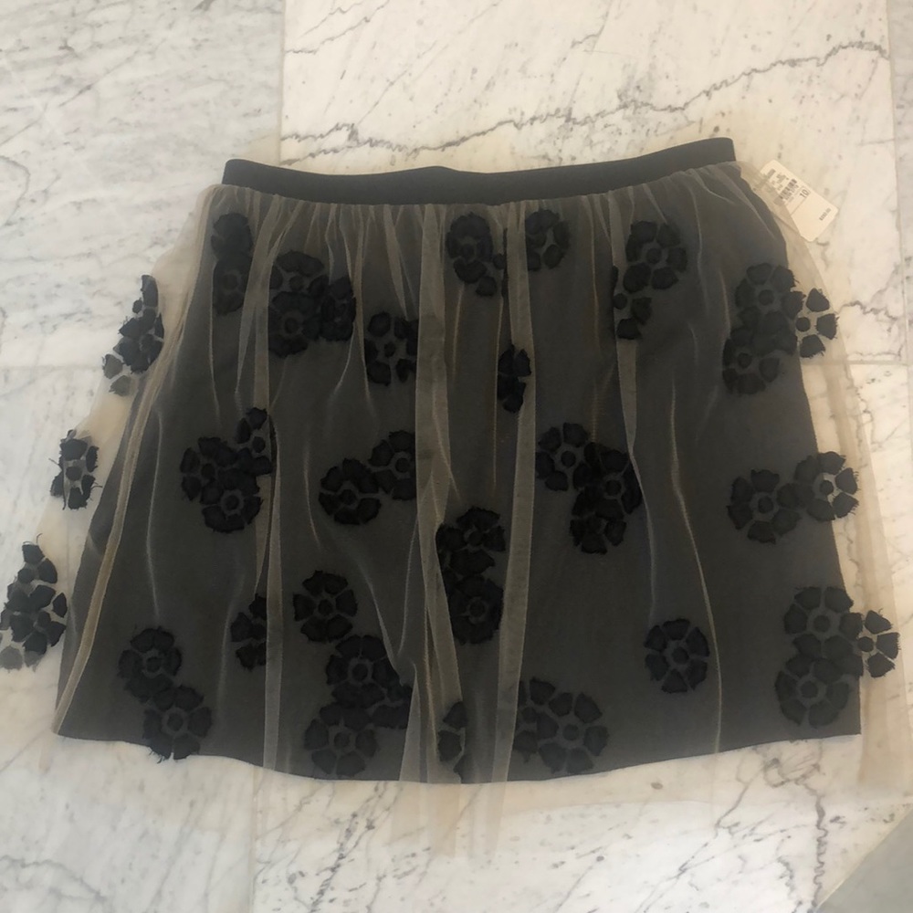 Vera Wang Cream Tule black flowers black skirt